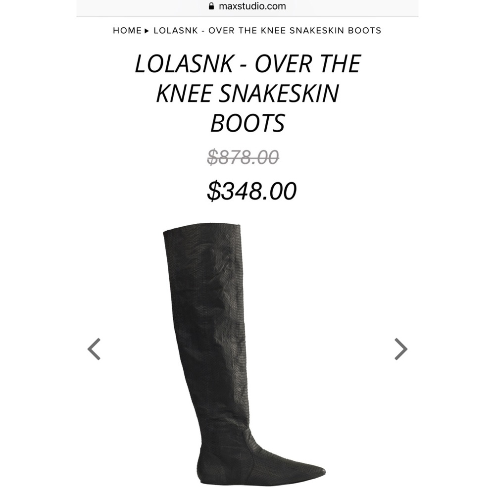 Max Studio Leon Max Black Snakeskin Boots 8 1/2M